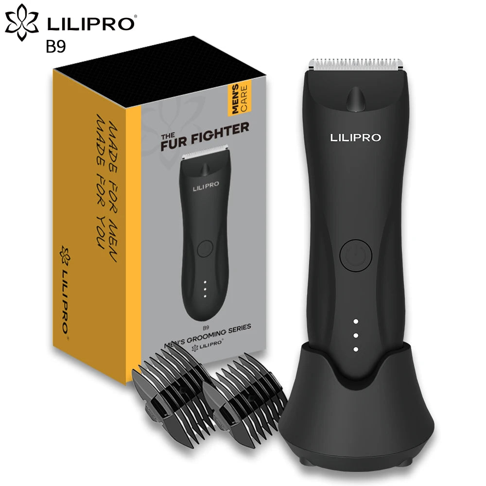 LILIPRO B9 Body Hair Grooming Clipper Rechargeable Waterproof Groin Shaver for Men with Ceramic Blade Razor